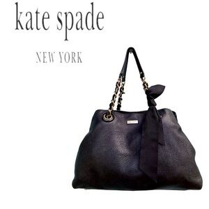 Kate ♠️ Spade Black Shimmer Pebble Leather Regard Maryanne Tote